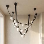 Isolde Draped Arc Alabaster Chandelier