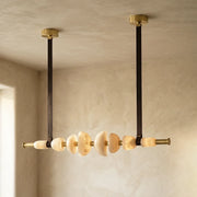 Leather Strap Alabaster Beaded Chandelier — image 6