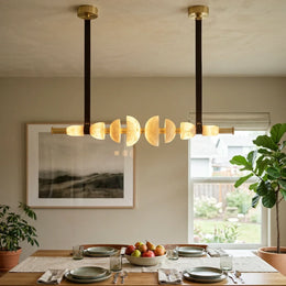 Leather Strap Alabaster Beaded Chandelier — image 2