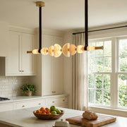 Leather Strap Alabaster Beaded Chandelier — image 3