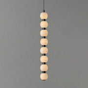 Linear Orbique Alabaster Bead Pendant Light