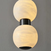 Linear Orbique Alabaster Bead Pendant Light