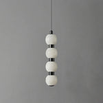 Linear Orbique Alabaster Bead Pendant Light