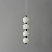 Linear Orbique Alabaster Bead Pendant Light