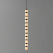 Linear Orbique Alabaster Bead Pendant Light