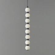 Linear Orbique Alabaster Bead Pendant Light
