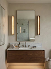 Linear Symmetry Alabaster Wall Sconce