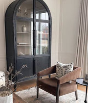 Haven Glass-Door Oak Cabinet  36“W 46”W