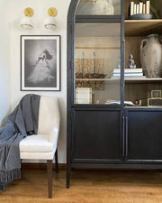 Haven Glass-Door Oak Cabinet  36“W 46”W
