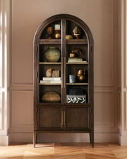 Haven Glass-Door Oak Cabinet  36“W 46”W