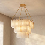 Maren Tiered Alabaster Tile Chandelier
