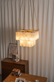 Maren Tiered Alabaster Tile Chandelier