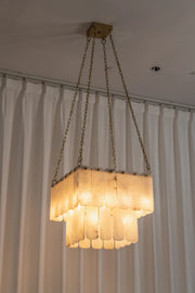 Maren Tiered Alabaster Tile Chandelier