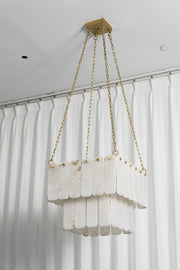 Maren Tiered Alabaster Tile Chandelier