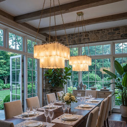 Maren Tiered Alabaster Tile Chandelier