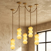 Marlowe Stacked Alabaster Chain Chandelier