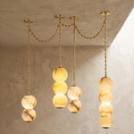 Marlowe Stacked Alabaster Chain Chandelier