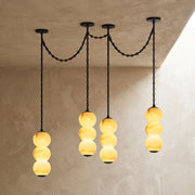 Marlowe Stacked Alabaster Chain Chandelier