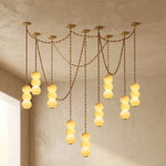 Marlowe Stacked Alabaster Chain Chandelier
