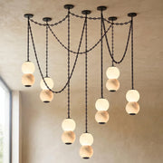 Marlowe Stacked Alabaster Chain Chandelier
