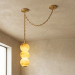 Marlowe Stacked Alabaster Chain Chandelier
