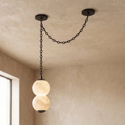 Marlowe Stacked Alabaster Chain Chandelier
