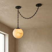 Alabaster Spherical Chain Chandelier