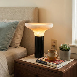Mushroom Cap Alabaster Table Lamp