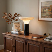 Mushroom Cap Alabaster Table Lamp