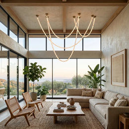 Liora Beaded Alabaster Swag Chandelier