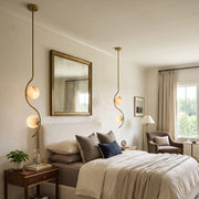 Ondelle Curved Rod Alabaster Pendant Light
