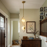 Ondelle Curved Rod Alabaster Pendant Light