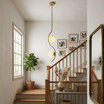 Ondelle Curved Rod Alabaster Pendant Light