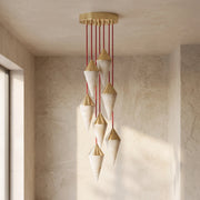Ondine Faceted Alabaster Drop Chandelier