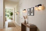 Perlune Globe Alabaster Vanity Wall Light