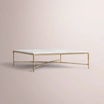 Caloria Thaddeus Marble Square Coffee Table — CARRARA MARBLE-BRASS / 36