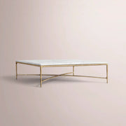 Caloria Thaddeus Marble Square Coffee Table — CARRARA MARBLE-BRASS / 36