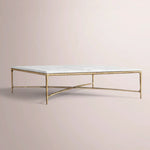 Caloria Thaddeus Marble Square Coffee Table — CARRARA MARBLE-BRASS / 52