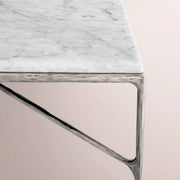 Caloria Thaddeus Marble Square Coffee Table — CARRARA MARBLE-PEWTER / 52