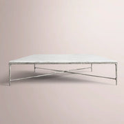 Caloria Thaddeus Marble Square Coffee Table — CARRARA MARBLE-PEWTER / 52