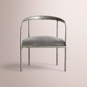 Caloria Curved Chair — FORGED PEWTER / GRAPHITE VELVET