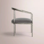 Caloria Curved Chair — FORGED PEWTER / GRAPHITE VELVET