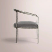 Caloria Curved Chair — FORGED PEWTER / GRAPHITE VELVET