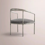 Caloria Curved Chair — FORGED PEWTER / GRAPHITE VELVET