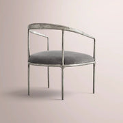 Caloria Curved Chair — FORGED PEWTER / GRAPHITE VELVET