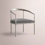 Caloria Curved Chair — FORGED PEWTER / GRAPHITE VELVET