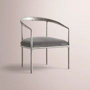 Caloria Curved Chair — FORGED PEWTER / GRAPHITE VELVET