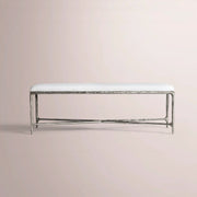 Caloria Fabric End-of-Bed Bench — FORGED PEWTER / 48