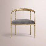 Caloria Curved Chair — FORGED BRASS / GRAPHITE VELVET