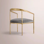 Caloria Curved Chair — FORGED BRASS / GRAPHITE VELVET